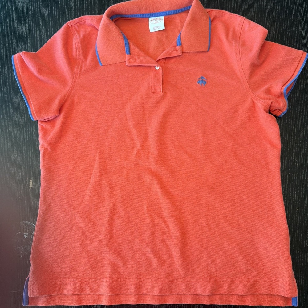 Brooks Brothers Womens Coral Pink Cotton Pique Polo Golf Shirt XL